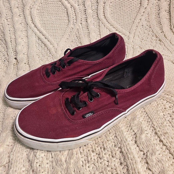 Vans Other - Vans Authentic Canvas Maroon Low Top Sneakers Mens Size 13 Fair